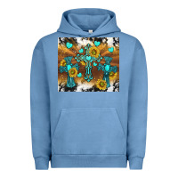 Pigment Pebble Blue western crosses and sunflowers Urban Hoodie - TumblerDesignByShophia