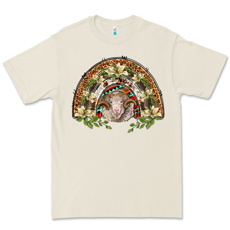 Merino Wool Ram Lily Rainbow Premium Tee by BarkalooDesign | Teevron