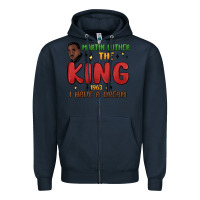 Navy martin luther the king 1963 i have a dream Zipper Hoodie - MaliasSmallBusiness