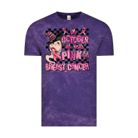Cloud Purple in october we wear pink for breast cancer Vintage Tee - AdoDesignShop