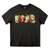 Asphalt farm animals coffee cups Heavy Core Tee - texasbilliewilder
