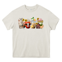 Cream farm animals coffee cups Heavy Core Tee - texasbilliewilder