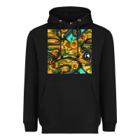 Black Leopard Digital Camera And Sunflowers With Camouflage Seamless Pattern Heavyweight Hoodie - BundleAndBundleShop