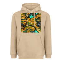 Mushroom Leopard Digital Camera And Sunflowers With Camouflage Seamless Pattern Heavyweight Hoodie - BundleAndBundleShop