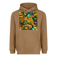 Toasted Coconut Leopard Digital Camera And Sunflowers With Camouflage Seamless Pattern Heavyweight Hoodie - BundleAndBundleShop
