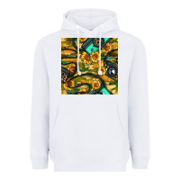 White Leopard Digital Camera And Sunflowers With Camouflage Seamless Pattern Heavyweight Hoodie - BundleAndBundleShop