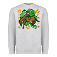 Heather Grey cowboy with shamrock Heavyweight Sweatshirt - Artiststas