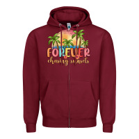 Burgundy forever chasing sunsets Zipper Hoodie - MaliasSmallBusiness