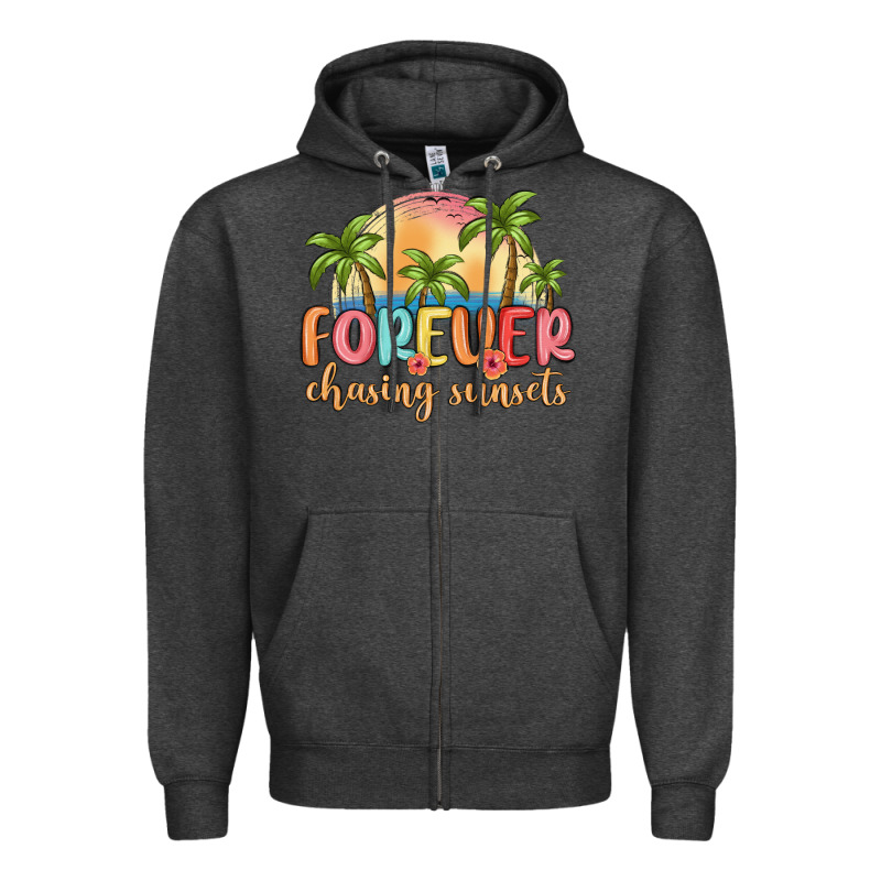 Forever Chasing Sunsets Zipper Hoodie by MaliasSmallBusiness | Teevron