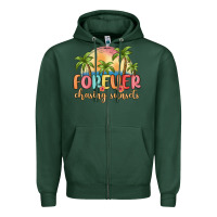 Sports Green forever chasing sunsets Zipper Hoodie - MaliasSmallBusiness