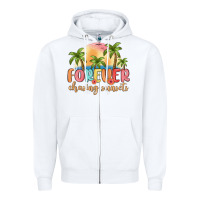White forever chasing sunsets Zipper Hoodie - MaliasSmallBusiness