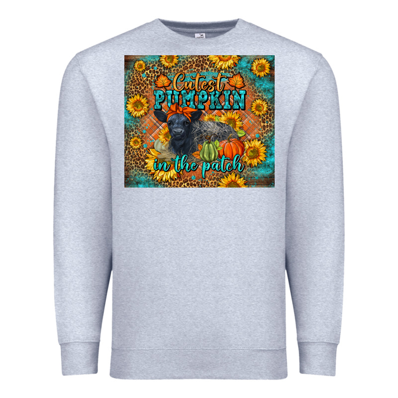 Fall Cutest Pumpkin In The Patch Cute Cow Tumbler Premium Sweatshirt by LillyAllenDesigns | Teevron