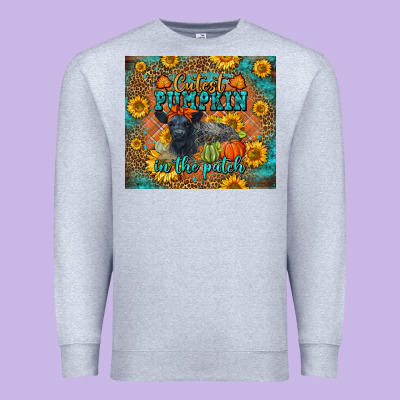 Fall Cutest Pumpkin In The Patch Cute Cow Tumbler Premium Sweatshirt Designed By Lillyallendesigns