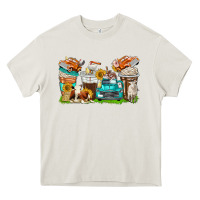 Cream farm truck coffee cups Heavy Core Tee - texasbilliewilder