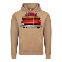 Vintage Coffee western red truck back view Vintage Hoodie - FaDigitalArtStudio