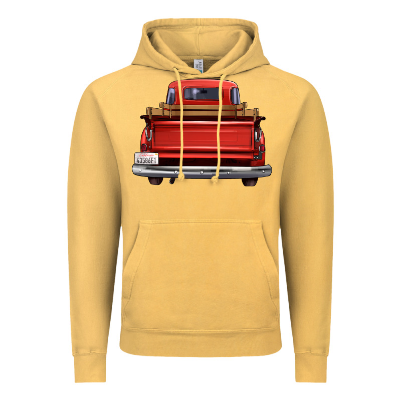 Western Red Truck Back View Vintage Hoodie by FaDigitalArtStudio | Teevron