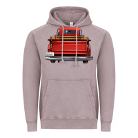 Vintage Zinc western red truck back view Vintage Hoodie - FaDigitalArtStudio