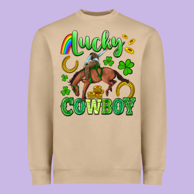 Lucky Cowboy Heavyweight Sweatshirt Designed By Artiststas