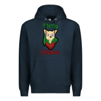 Navy Merry Christmas Cat Premium Hoodie - Bettercallsaul