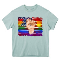 Arona lgbtq flag and american flag with hand Heavy Core Tee - Artiststas