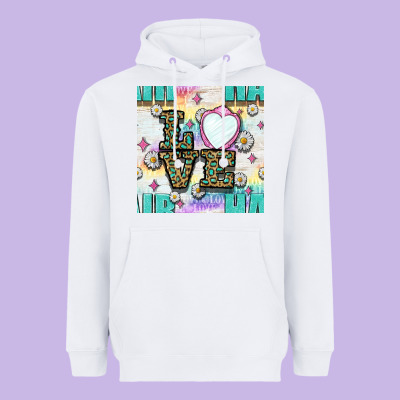 Leopard Love Hair And Mirror With Daisy Seamless Pattern Bbs Heavyweight Hoodie Designed By Bundleandbundleshop