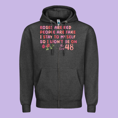Roses Are Red Zipper Hoodie Designed By Maliassmallbusiness