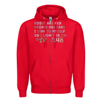 Red roses are red Zipper Hoodie - MaliasSmallBusiness