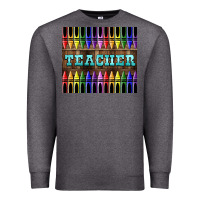 Charcoal Heather Teacher Crayons Tumbler Premium Sweatshirt - LillyAllenDesigns