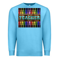 Ocean Blue Teacher Crayons Tumbler Premium Sweatshirt - LillyAllenDesigns
