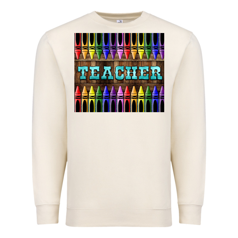 Teacher Crayons Tumbler Premium Sweatshirt by LillyAllenDesigns | Teevron