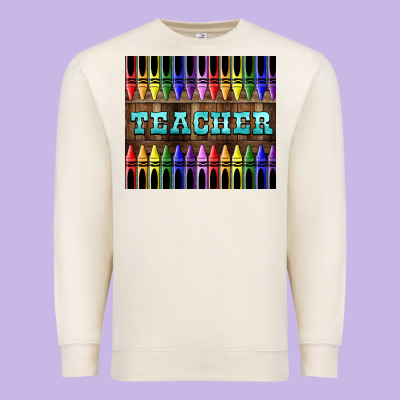 Teacher Crayons Tumbler Premium Sweatshirt Designed By Lillyallendesigns