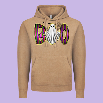 Boo Ghost Vintage Hoodie Designed By Racoondesign