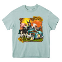 Arona farm truck with farm animals Heavy Core Tee - texasbilliewilder