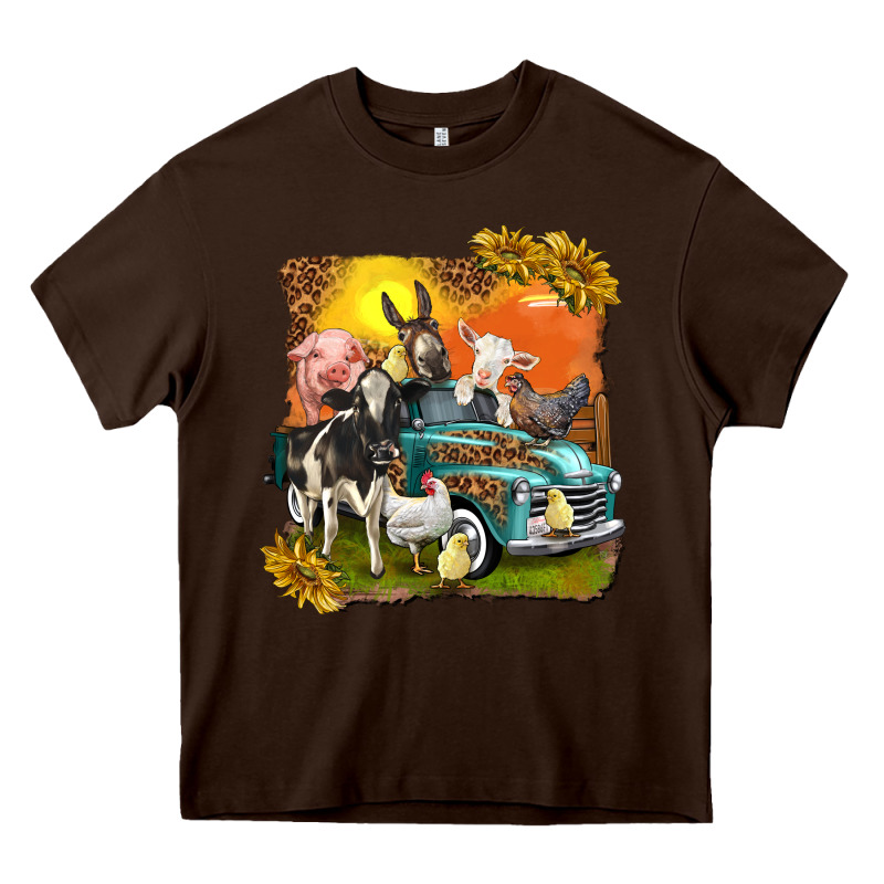 Farm Truck With Farm Animals Heavy Core Tee by texasbilliewilder | Teevron