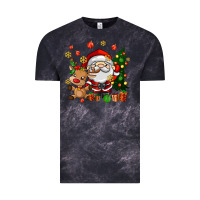 Cloud Black santa and reindeer Vintage Tee - AdoDesignShop