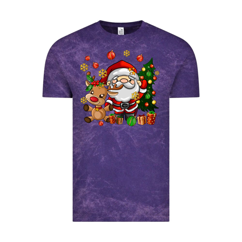 Santa And Reindeer Vintage Tee by AdoDesignShop | Teevron
