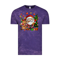 Cloud Purple santa and reindeer Vintage Tee - AdoDesignShop