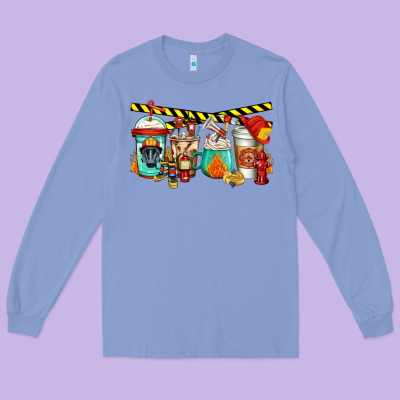 Firefighter Coffee Long Sleeve Tee Designed By Jasminsmagicworld