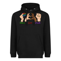 Black Peace Love Pride Heavyweight Hoodie - BundleAndBundleShop
