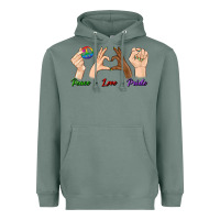 Sage Peace Love Pride Heavyweight Hoodie - BundleAndBundleShop