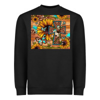 Black cross sunflower butterfly Heavyweight Sweatshirt - JahusDesignShop
