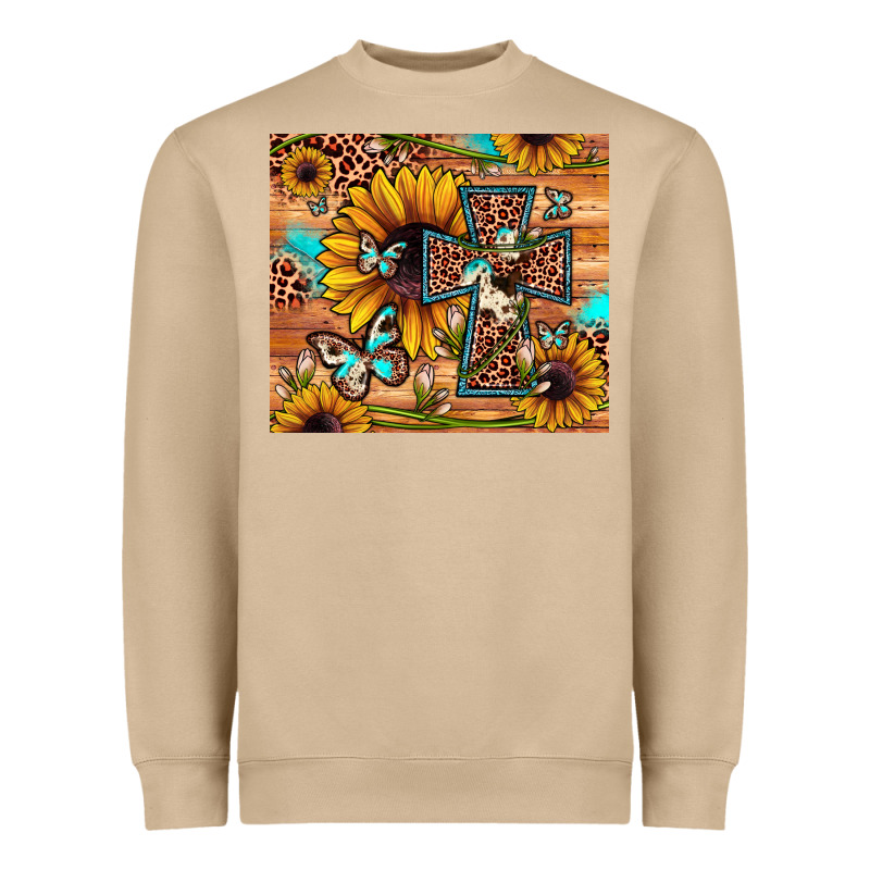 Cross Sunflower Butterfly Heavyweight Sweatshirt by JahusDesignShop | Teevron