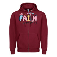 Burgundy faith ephesians 2 8 Zipper Hoodie - MaliasSmallBusiness