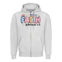 Dove Grey faith ephesians 2 8 Zipper Hoodie - MaliasSmallBusiness