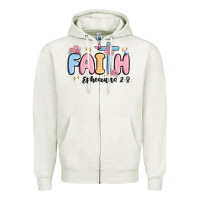 Oatmeal Heather faith ephesians 2 8 Zipper Hoodie - MaliasSmallBusiness