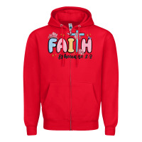 Red faith ephesians 2 8 Zipper Hoodie - MaliasSmallBusiness
