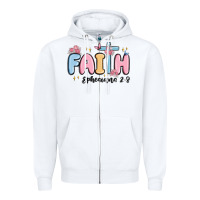 White faith ephesians 2 8 Zipper Hoodie - MaliasSmallBusiness