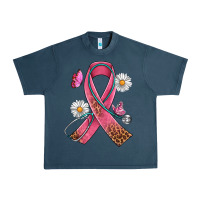 Midnight Navy Cancer Ribbon Stethoscope Daisy Butterfly Urban Heavy Tee - Artiststas