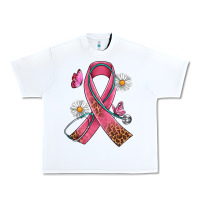 White Cancer Ribbon Stethoscope Daisy Butterfly Urban Heavy Tee - Artiststas