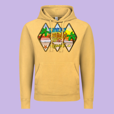 Sunrise Sunburn Sunset Repeat Vintage Hoodie Designed By Jahusdesignshop